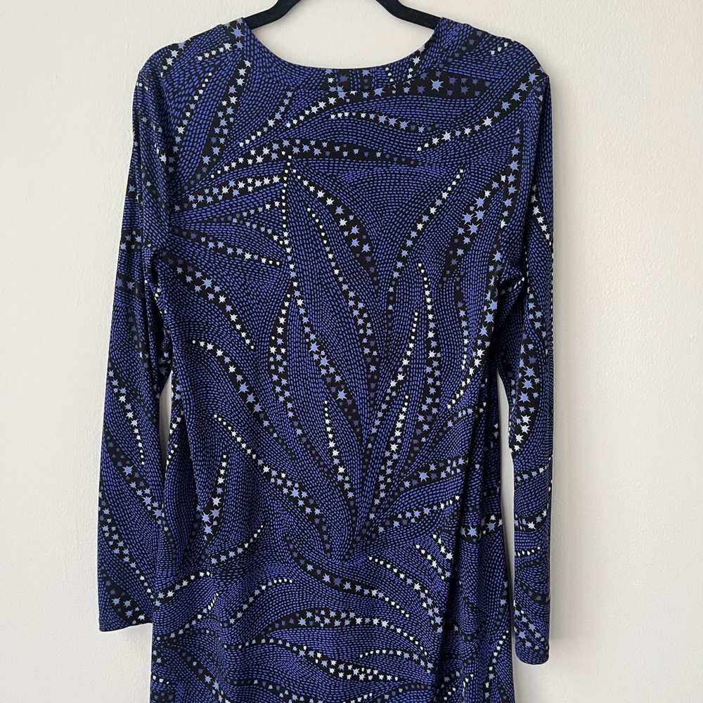 Elegant Blue Patterned Dress